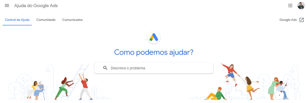 central de ajuda para anunciar do google ads